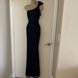 Chic One-Shoulder navy shimmering Dress
